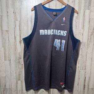 Vintage Nike‎ Mavericks Dirk Nowitzki #41 Basketball Jersey Gray Mens Size 3XL